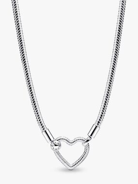 Pandora Silver Heart Rope-Link Necklace